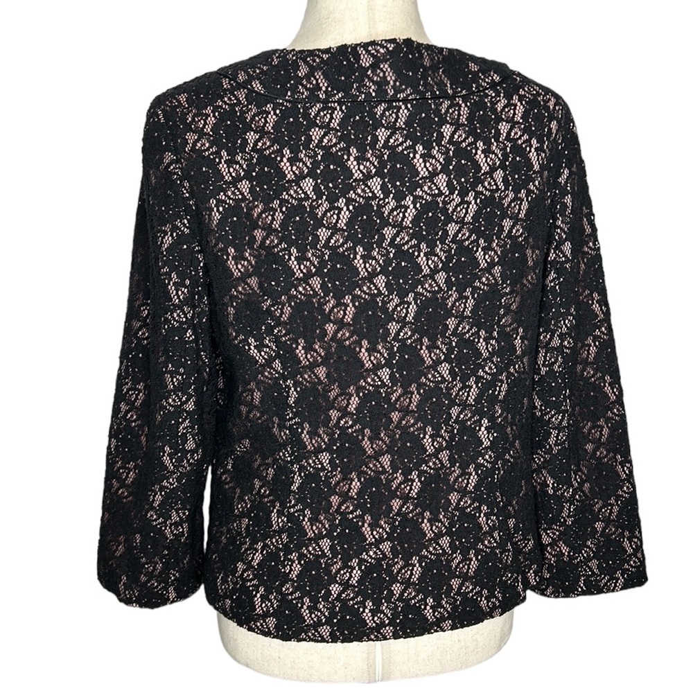 Anthropologie Odille NWT Blazer Women's 12 Black Lace Single Tie Whimsigoth - Picture 2 of 7
